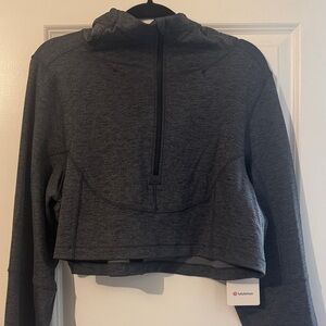 lululemon athletica Gray Cropped Hoodie
